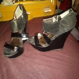 Bamboo womens wedges